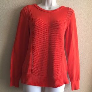 Bright orange Vince Camuto knit sweater.